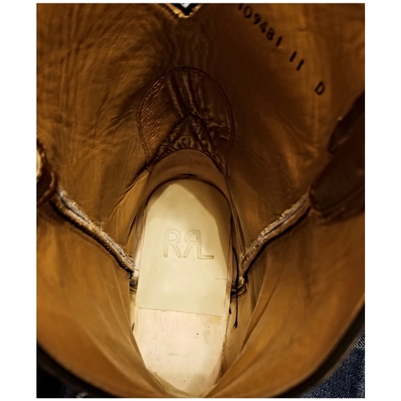 DOUBLE RL RALPH LAUREN RRL HANDCRAFTED EMBOSSED LEATHER COWBOY BOOTS- SIZE 11D - Picture 6 of 8